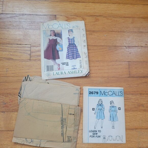 McCalls 2679 Laura Ashley Sewing Pattern Set Girls Dresses - Picture 1 of 3